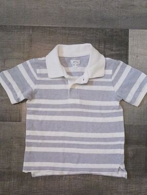 The Children's Place Gray & White Striped Polo